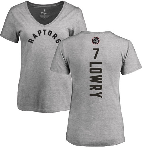 NBA Women's Nike Toronto Raptors #7 Kyle Lowry Ash Backer T-Shirt