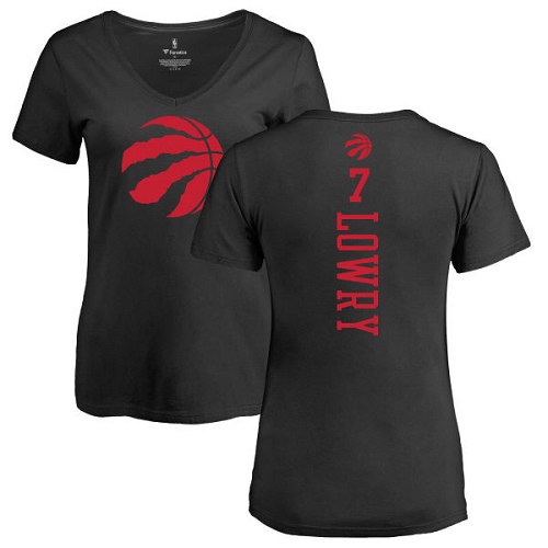 NBA Women's Nike Toronto Raptors #7 Kyle Lowry Black One Color Backer Slim-Fit V-Neck T-Shirt