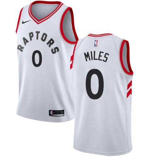 Men's Adidas Toronto Raptors #0 C.J. Miles Authentic White Home NBA Jersey