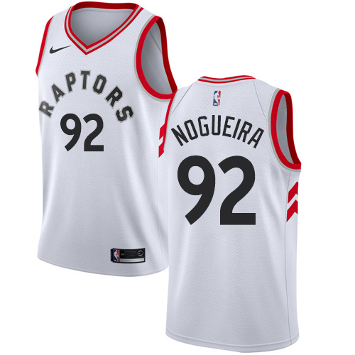 Men's Adidas Toronto Raptors #92 Lucas Nogueira Swingman White Home NBA Jersey
