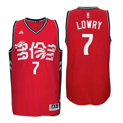 Men's Adidas Toronto Raptors #7 Kyle Lowry Authentic Red Chinese New Year NBA Jersey