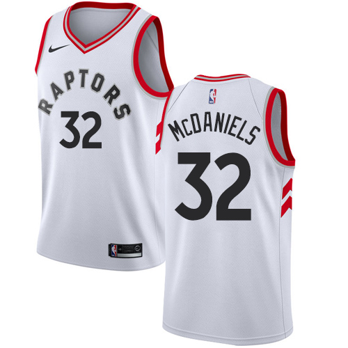 Men's Adidas Toronto Raptors #32 KJ McDaniels Swingman White Home NBA Jersey