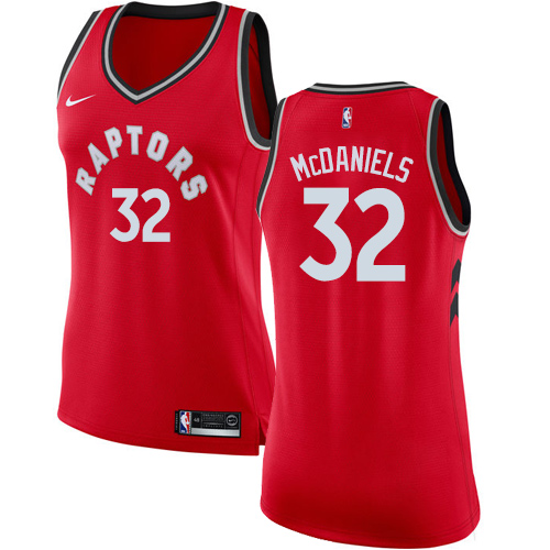 Women's Nike Toronto Raptors #32 KJ McDaniels Authentic Red Road NBA Jersey - Icon Edition