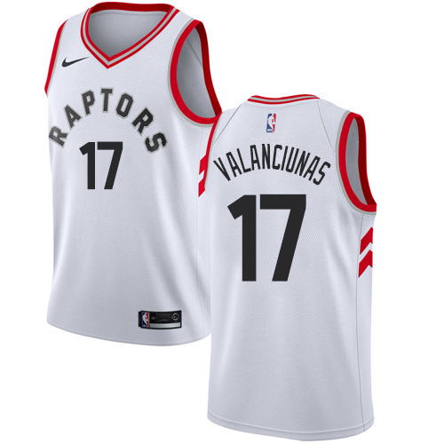 Youth Adidas Toronto Raptors #17 Jonas Valanciunas Authentic White Home NBA Jersey