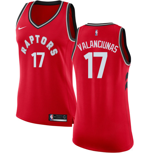 Women's Nike Toronto Raptors #17 Jonas Valanciunas Authentic Red Road NBA Jersey - Icon Edition