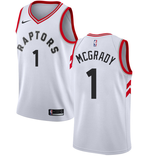 Youth Adidas Toronto Raptors #1 Tracy Mcgrady Authentic White Home NBA Jersey