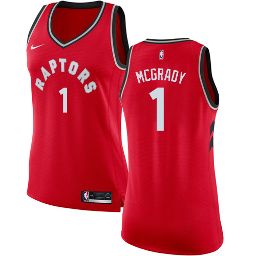 Women's Nike Toronto Raptors #1 Tracy Mcgrady Authentic Red Road NBA Jersey - Icon Edition