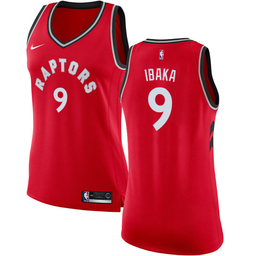 Women's Nike Toronto Raptors #9 Serge Ibaka Authentic Red Road NBA Jersey - Icon Edition