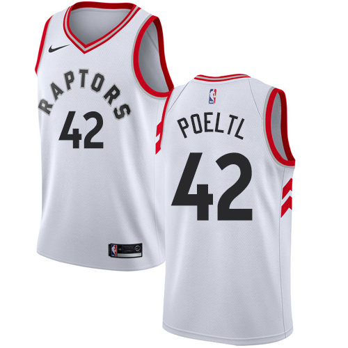 Youth Adidas Toronto Raptors #42 Jakob Poeltl Authentic White Home NBA Jersey