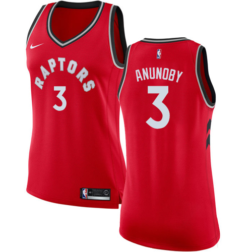 Women's Nike Toronto Raptors #3 OG Anunoby Authentic Red Road NBA Jersey - Icon Edition