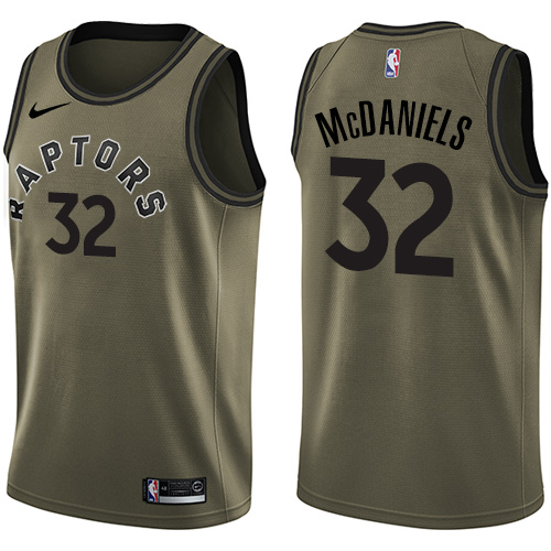 Men's Nike Toronto Raptors #32 KJ McDaniels Swingman Green Salute to Service NBA Jersey