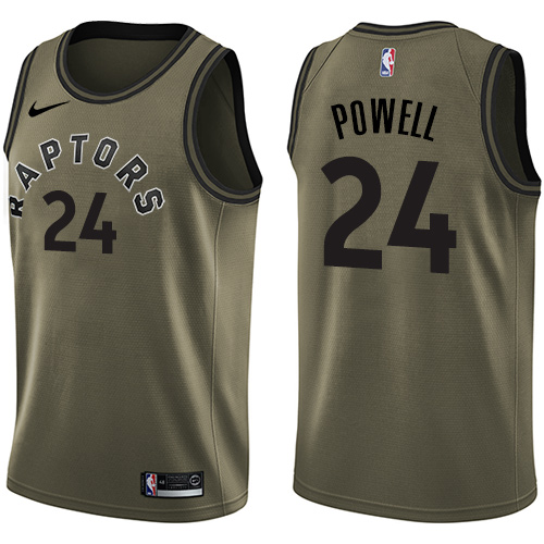 Men's Nike Toronto Raptors #24 Norman Powell Swingman Green Salute to Service NBA Jersey