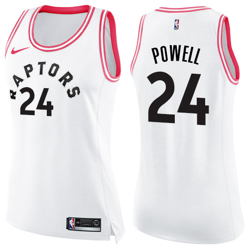 Women's Nike Toronto Raptors #24 Norman Powell Swingman White/Pink Fashion NBA Jersey
