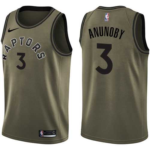 Men's Nike Toronto Raptors #3 OG Anunoby Swingman Green Salute to Service NBA Jersey