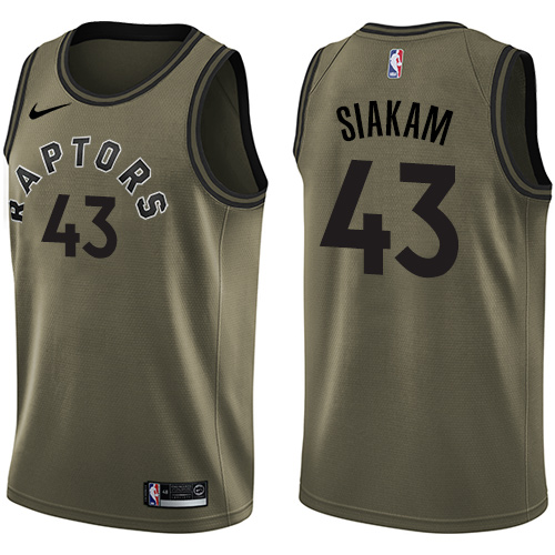 Men's Nike Toronto Raptors #43 Pascal Siakam Swingman Green Salute to Service NBA Jersey