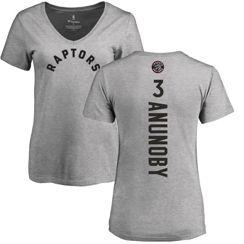NBA Women's Nike Toronto Raptors #3 OG Anunoby Ash Backer T-Shirt