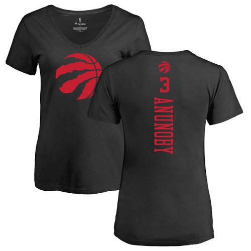 NBA Women's Nike Toronto Raptors #3 OG Anunoby Black One Color Backer Slim-Fit V-Neck T-Shirt