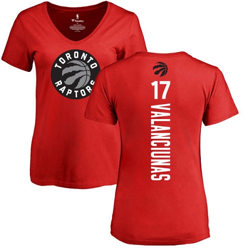 NBA Women's Nike Toronto Raptors #17 Jonas Valanciunas Red Backer T-Shirt
