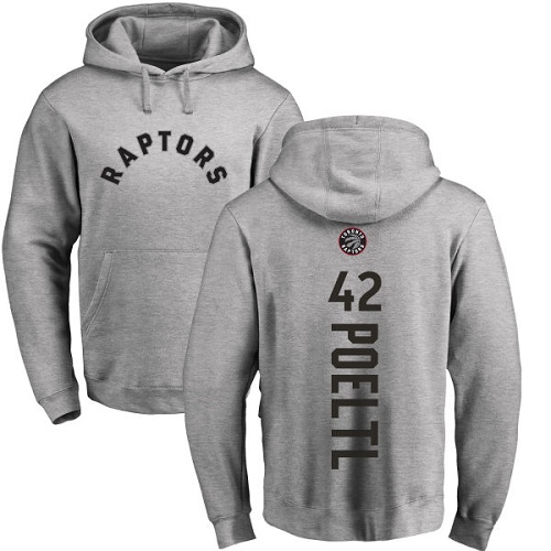 NBA Nike Toronto Raptors #42 Jakob Poeltl Ash Backer Pullover Hoodie