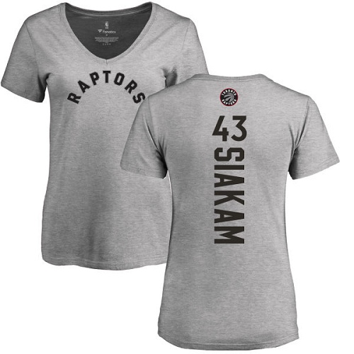 NBA Women's Nike Toronto Raptors #43 Pascal Siakam Ash Backer T-Shirt