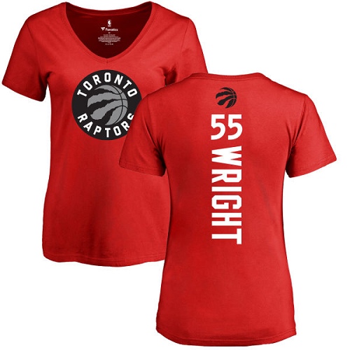 NBA Women's Nike Toronto Raptors #55 Delon Wright Red Backer T-Shirt