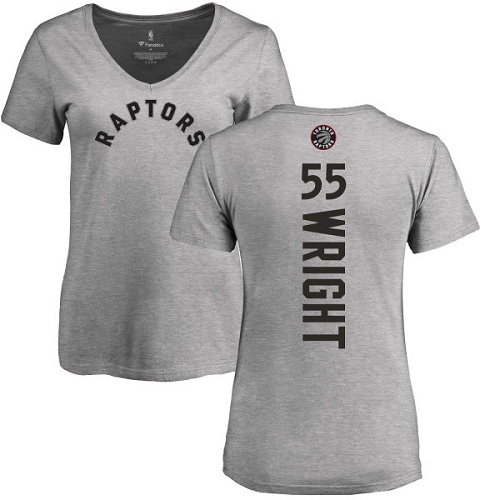 NBA Women's Nike Toronto Raptors #55 Delon Wright Ash Backer T-Shirt