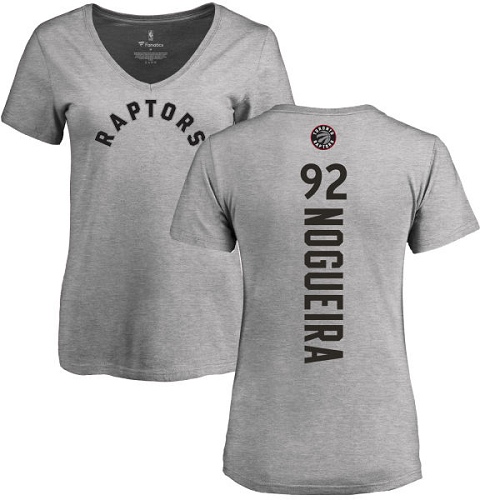 NBA Women's Nike Toronto Raptors #92 Lucas Nogueira Ash Backer T-Shirt