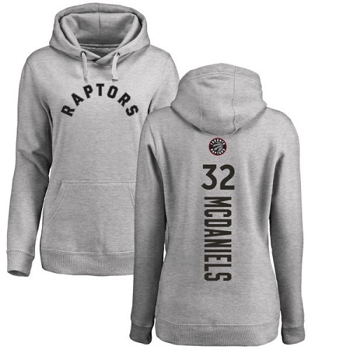 NBA Women's Nike Toronto Raptors #32 KJ McDaniels Ash Backer Pullover Hoodie