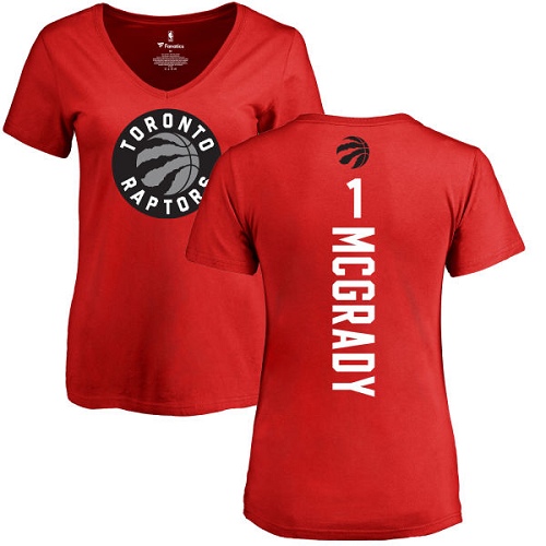 NBA Women's Nike Toronto Raptors #1 Tracy Mcgrady Red Backer T-Shirt