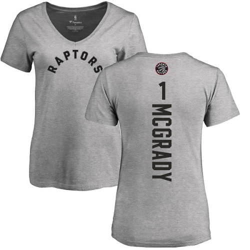 NBA Women's Nike Toronto Raptors #1 Tracy Mcgrady Ash Backer T-Shirt