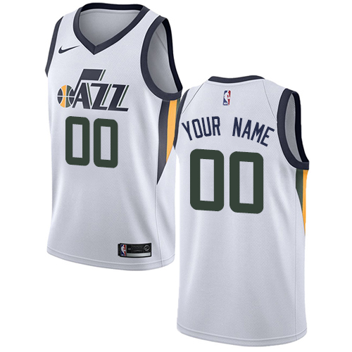 Men's Adidas Utah Jazz Customized Authentic White Home NBA Jersey