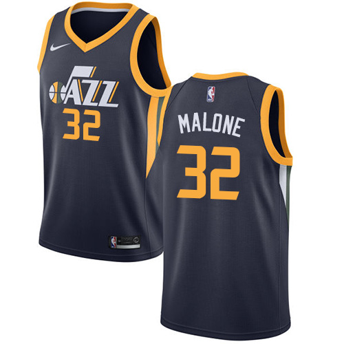 Men's Nike Utah Jazz #32 Karl Malone Swingman Navy Blue Road NBA Jersey - Icon Edition