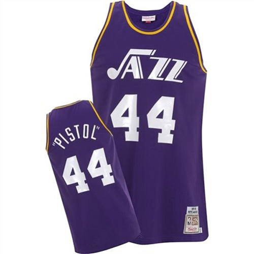Men's Adidas Utah Jazz #44 Pete Maravich Authentic Purple Pistol NBA Jersey
