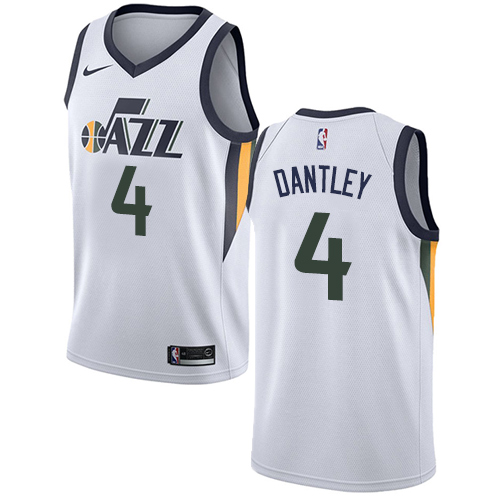 Men's Adidas Utah Jazz #4 Adrian Dantley Authentic White Home NBA Jersey