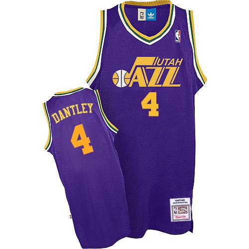 Men's Adidas Utah Jazz #4 Adrian Dantley Authentic Purple Throwback NBA Jersey