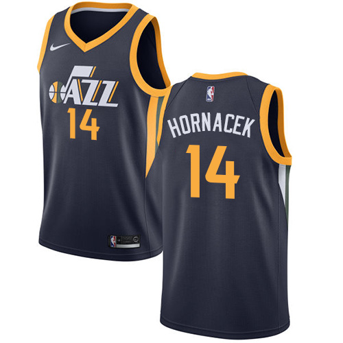 Men's Nike Utah Jazz #14 Jeff Hornacek Swingman Navy Blue Road NBA Jersey - Icon Edition