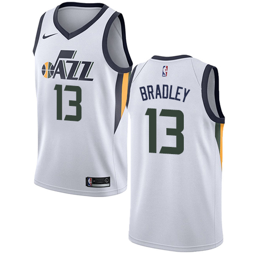 Men's Adidas Utah Jazz #13 Tony Bradley Authentic White Home NBA Jersey