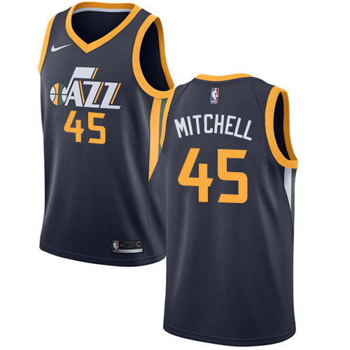 Men's Nike Utah Jazz #45 Donovan Mitchell Swingman Navy Blue Road NBA Jersey - Icon Edition