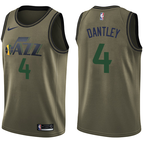 Men's Nike Utah Jazz #4 Adrian Dantley Swingman Green Salute to Service NBA Jersey