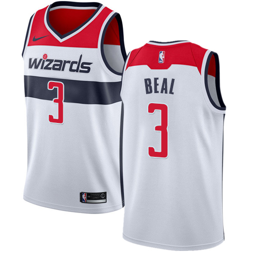 Men's Nike Washington Wizards #3 Bradley Beal Authentic White Home NBA Jersey - Association Edition