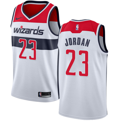 Men's Nike Washington Wizards #23 Michael Jordan Authentic White Home NBA Jersey - Association Edition