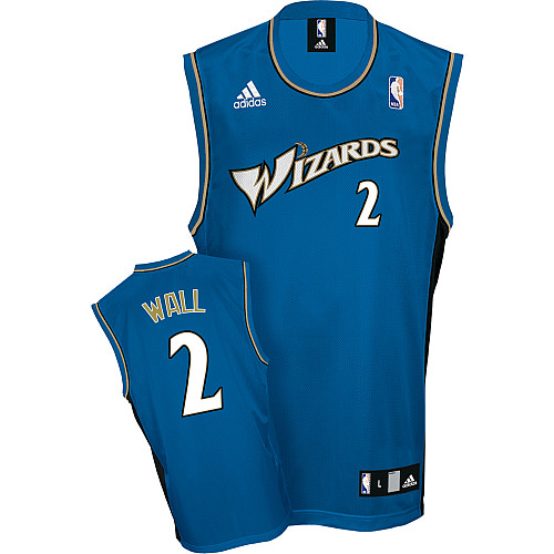 Men's Adidas Washington Wizards #2 John Wall Swingman Blue NBA Jersey
