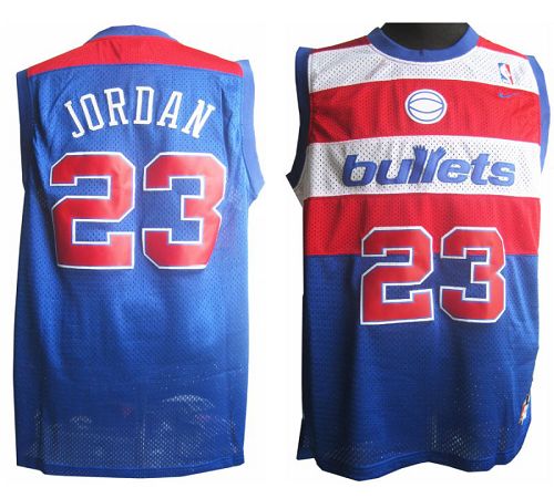 Men's Nike Washington Wizards #23 Michael Jordan Authentic Blue Throwback NBA Jersey