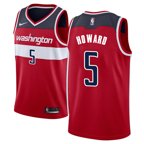 Men's Nike Washington Wizards #5 Juwan Howard Swingman Red Road NBA Jersey - Icon Edition