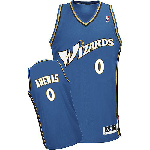 Men's Adidas Washington Wizards #0 Gilbert Arenas Authentic Blue NBA Jersey