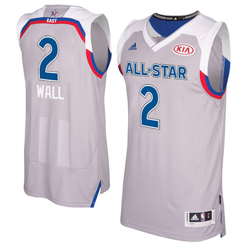Men's Adidas Washington Wizards #2 John Wall Authentic Gray 2017 All Star NBA Jersey
