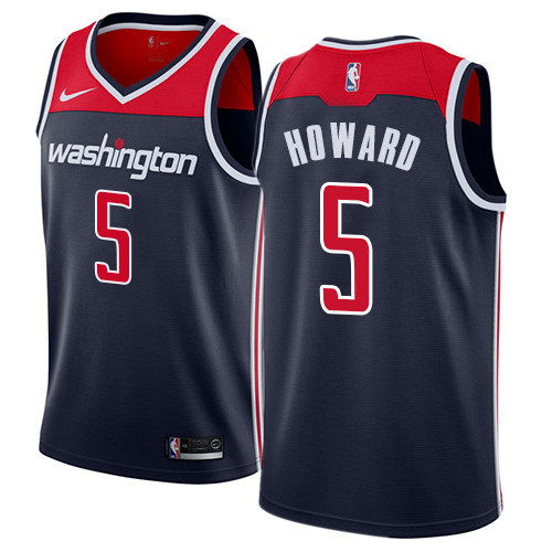 Men's Adidas Washington Wizards #5 Juwan Howard Authentic Navy Blue NBA Jersey Statement Edition