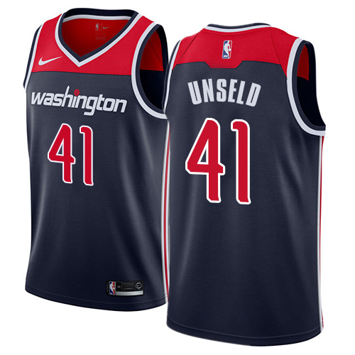 Men's Adidas Washington Wizards #41 Wes Unseld Authentic Navy Blue NBA Jersey Statement Edition