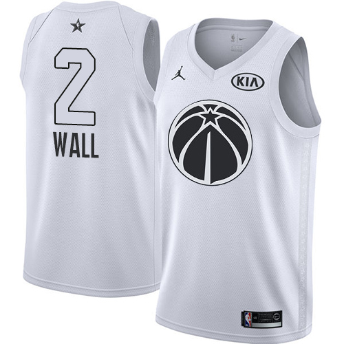 Men's Adidas Washington Wizards #2 John Wall Authentic White 2015 All Star NBA Jersey