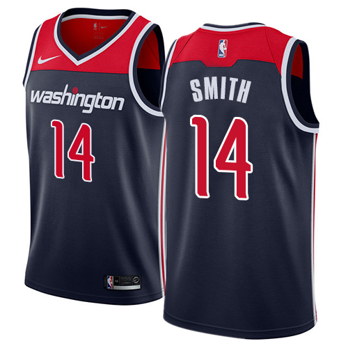 Men's Adidas Washington Wizards #14 Jason Smith Authentic Navy Blue NBA Jersey Statement Edition